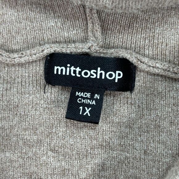 MITTOSHOP Women’s Sweater Hoodie Fringe Raw Edges Distressed Tan - Picture 7 of 9